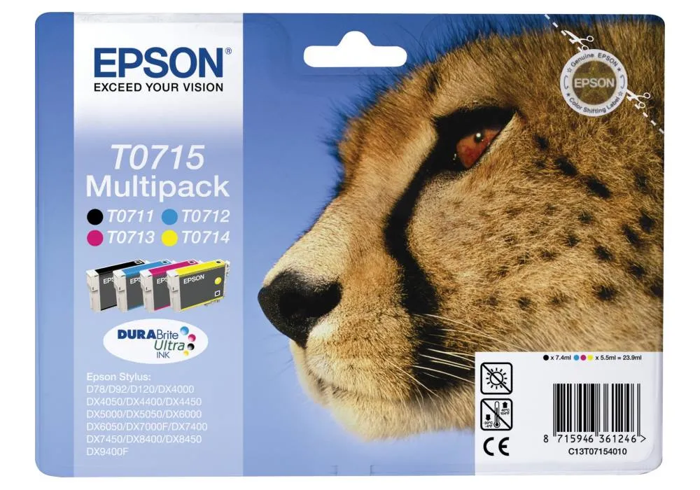 Epson C13T07154012, T0715 DURABrite Ultra -muste, 4 väriä Monipakkaus, - Image 3
