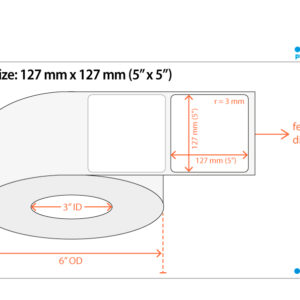 DTM 074809HIS Paper High Gloss – Leikattu rulla: 127 mm x 127 mm