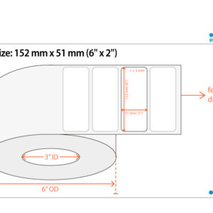 DTM 074810HIS Paper High Gloss – Leikattu rulla: 152 mm x 51 mm