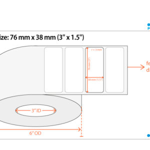 Primera DTM 074834HIS Paper High Gloss – Leikattu rulla: 76 mm x 38 mm