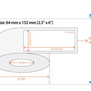 Primera DTM 074860HIS Paper High Gloss – Leikattu rulla: 64 mm x 152 mm