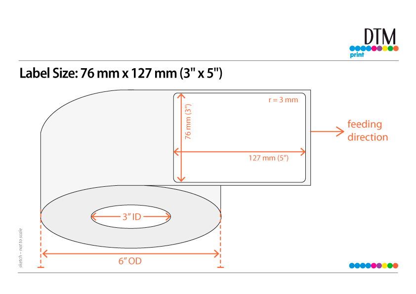 Primera DTM 074888HIS Paper High Gloss – Leikattu rulla: 76 mm x 127 mm
