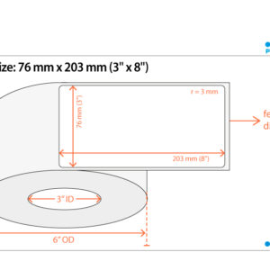 Primera DTM 074892HIS Paper High Gloss – Leikattu rulla: 76 mm x 203 mm