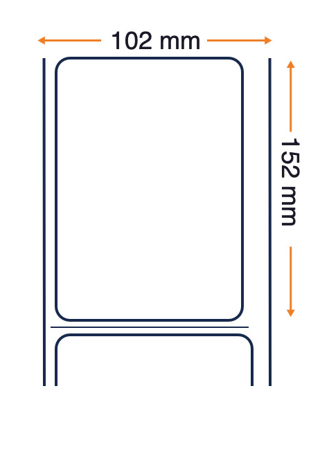 Zebra 87985 - Z-Perform 1000T, 102 mm x 152 mm, Thermal Transfer, Uncoated Paper, Core 25 mm Label
