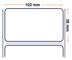 Zebra 880191-038D - Z-Select Paper Label, 102 mm x 38 mm, Thermal Transfer, Coated Paper, Core 25 mm Label