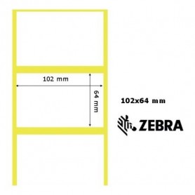 Zebra 880023-063D - Z-Select Paper Label, 102 mm x 64 mm, Thermal Transfer, Coated Paper, Core 25 mm Label