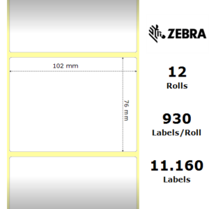 Zebra 880239-076D - Z-Select 2000D, 102 mm x 76 mm, Thermal Transfer, Removable Paper, Core 25 mm Label