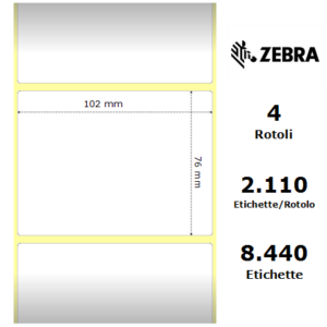 Zebra 3007253-T - Z-Perform 1000D, 102 mm x 76 mm, Direct Thermal, Uncoated Thermal Paper, Core 76 mm Label