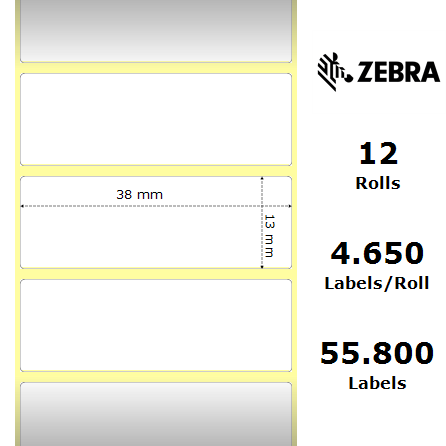 Zebra 3017016 - 8100T Cryocool, 38 mm x 13 mm, Thermal Transfer, Polyester, Core 25 mm Label - Image 2