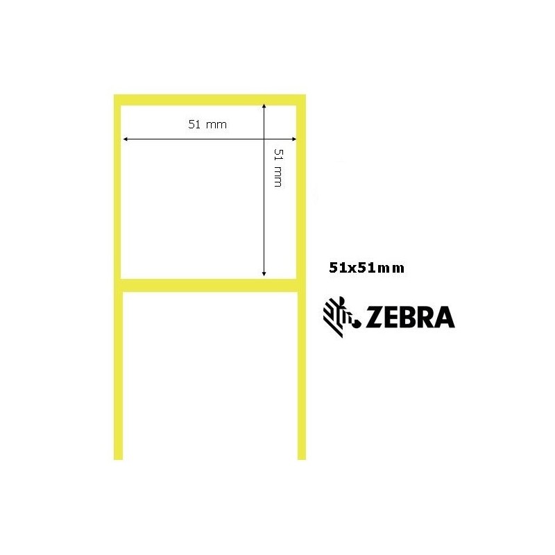 Zebra 880010-050 - Z-Perform 1000T, 51 mm x 51 mm, Thermal Transfer, Paper, Core 25 mm Label