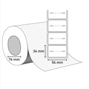 Zebra ZIPRD3016390, Z-Select 2000D RFID-tarra - paperi, 54x34 mm, Coated, Permanent Adhesive, 76mm Core, RFID, 760/ROLL, 2/BOX