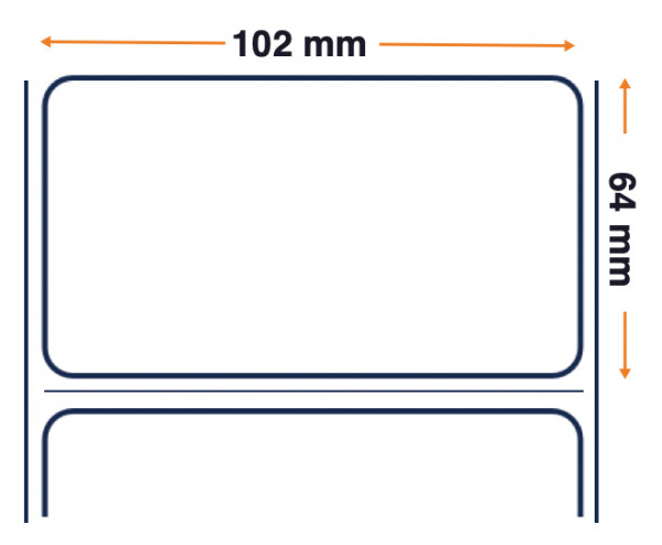 Zebra 880350-063 - Z-Perform 1000T, 102 mm x 64 mm, Thermal Transfer, Uncoated Paper, Core 25 mm Label