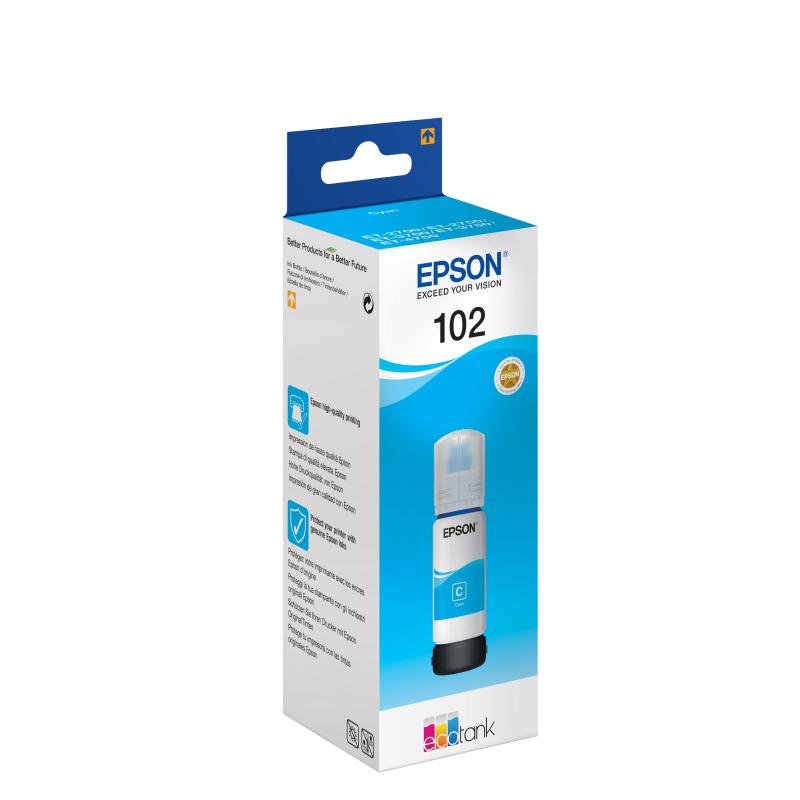 EPSON 102 EcoTank Cyan ink bottle
