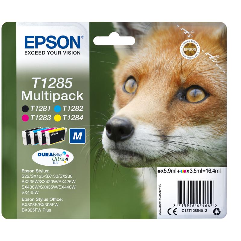EPSON T1285 ink cartridge black + tri-co