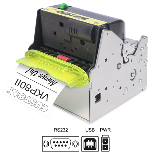 Custom 915DW011000300 VKP80II SX kioskitulostin, 203 dpi, USB, RS232, presenter