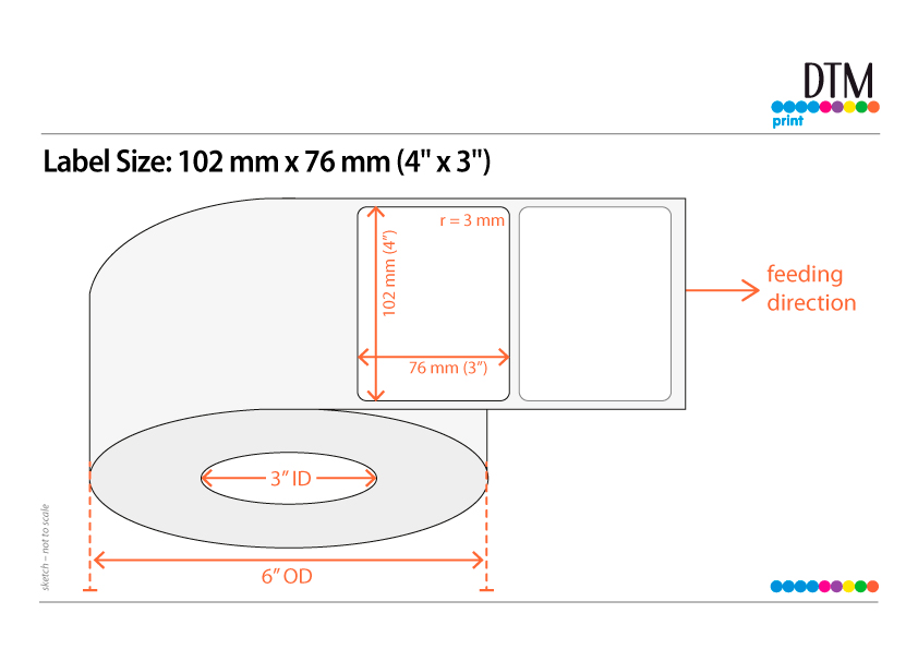 DTM Print L36GP102076VIS EcoTec Grass Paper 4" x 3" (102 mm x 76 mm)