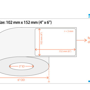 Primera DTM L36IM102152HIS Paper Iced Matte – Jatkuva rulla: 102 mm x 152 m