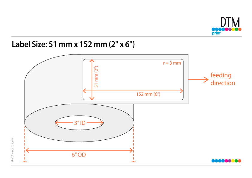 Primera DTM L36M051152HIS Paper Matte – Leikattu rulla: 51 mm x 152 mm