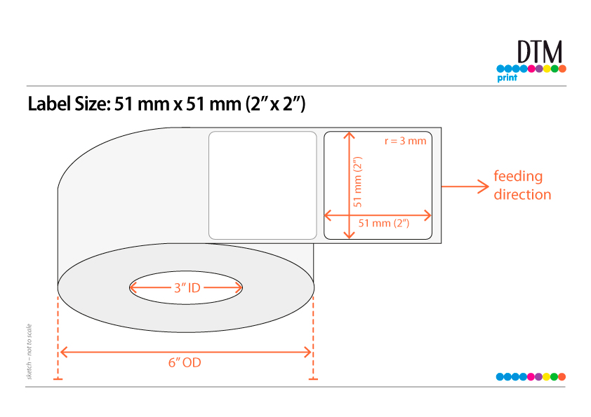 Primera DTM L36PCG051051HIS Poly Clear Gloss – Leikattu rulla: 51 mm x 51 mm