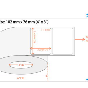 Primera DTM L36PWMA102076HIS – Poly White Matte Advanced: 102 mm x 76 mm