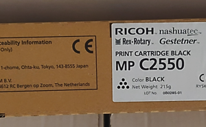 Ricoh 842057, Alkuperäinen Laser Värikasetti MP C2550 Musta