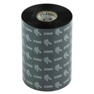 Zebra 02300BK08345, ZEBRA TT RIBBON WAX 83MM 450M. Unit sales is a box. Qty by box is 12 rolls