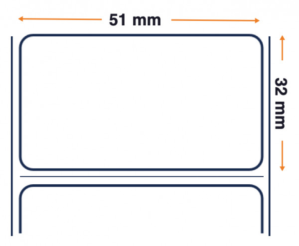 Zebra 880247-031D - Z-ULTIMATE 3000T WHITE, 51 mm x 32 mm, Thermal Transfer, Coated Polyester, Core 25 mm Label