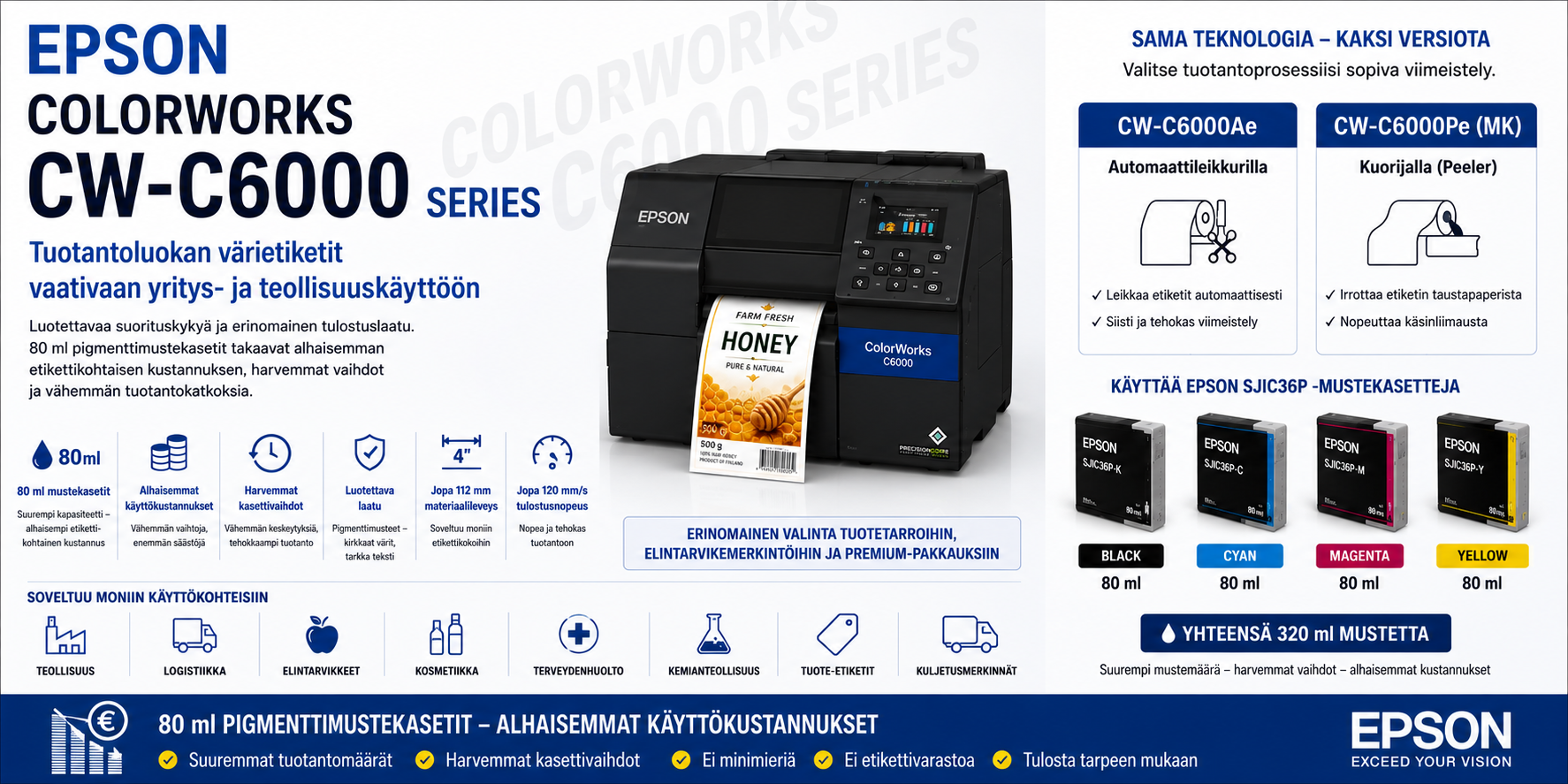 Epson C31CH76202 ColorWorks C6000Pe BK värietikettitulostin