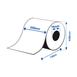 Blue Products 122075000010 EMAX Premium Mattapintainen Tarrarulla - Jatkuva Kela: 220 mm x 750 m, 1 rulla/laatikko