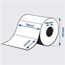 Blue Products 207605104083 EMAX High Gloss Tarrarulla - Stanssattu Rulla: 76 mm x 51 mm, 610 tarraa/rulla, 8 rullaa/laatikko