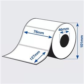 Blue Products 207612704085 EMAX High Gloss Tarrarulla - Stanssattu Rulla: 76 mm x 127 mm, 250 tarraa/rulla, 8 rullaa/laatikko