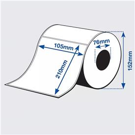 Blue Products 210521006065 EMAX High Gloss -tarra - Leikattu Rulla: 105 mm x 210 mm, Kiiltävä Paperi