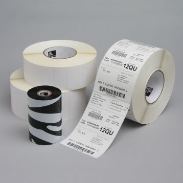 Zebra 3004253 - Z-ULTIMATE 3000T WHITE, 76 mm x 76 mm, Thermal Transfer, Coated Polyester, Core 76 mm Label