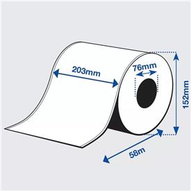 Blue Products 320306306034 - PE Matta -tarra – Jatkuva Rulla: 203 mm x 63 m, Laatikko sisältää 3 rullaa