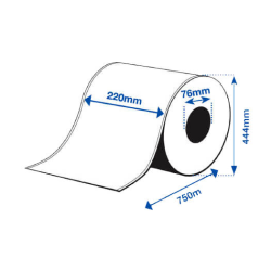 Blue Products 322075000014 - PE Matta -tarra – Kela: 220 mm x 750 m, Laatikko sisältää 1 rullan