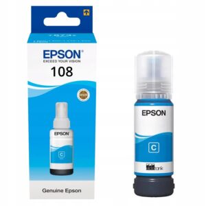 EPSON C13T09C24A 108 EcoTank Cyan Ink Bottle