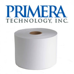 Primera, DTM C36NNPWG080HDS-S1, 80 mm x 67,5 m - Dry Toner Poly PET White Gloss - Kestävä ja Kiiltävä PET-tarrarulla