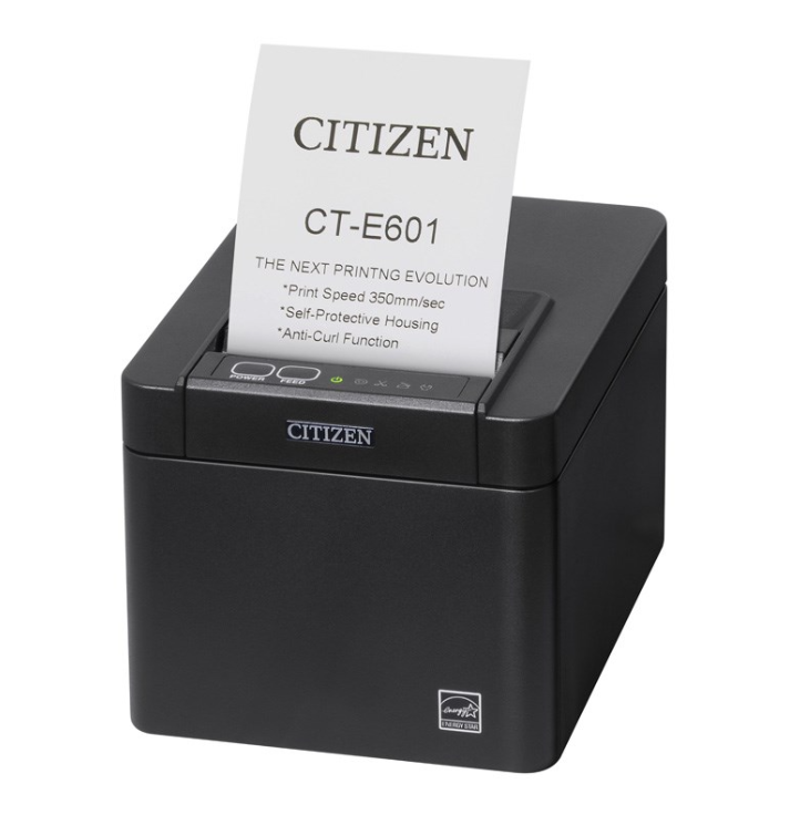 Citizen CTE601XNEBX - CT-E601 Lämpötulostin, USB with Optional Interface Card Slot, Musta