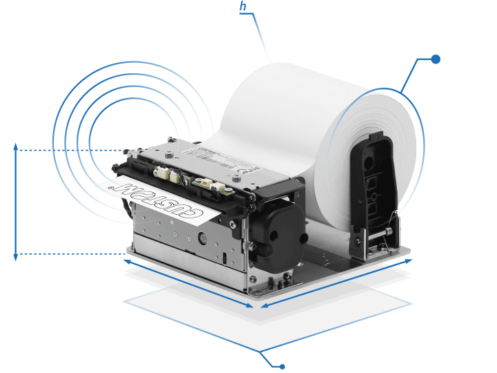 Custom 915LF020300300 MODUS3 X 54–82,5 mm kioskitulostin, USB, RS232, presenter - Image 4