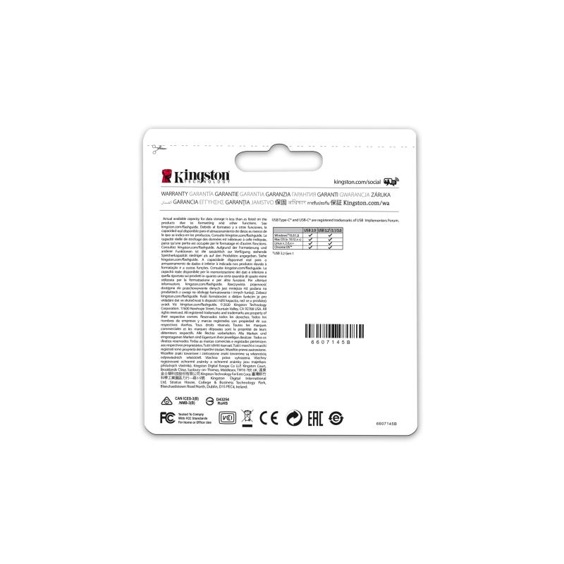 KINGSTON 64GB DATATRAVELER MICRODUO 3C 200MB/S DUAL USB-A + USB-C