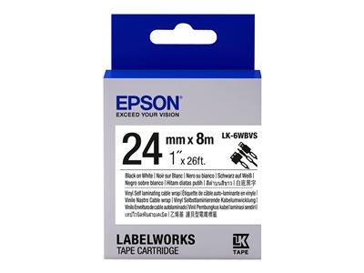 Epson LK-6WBVS - Valkoinen Laminoitu Tarraseloste Mustalla Tekstillä – Kestävä ja Monipuolinen