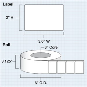 Primera Technology L25PCGE076051HIS, PRI Label Roll 3 x 2 Clear, 1000 labels, POLY Clear Gloss
