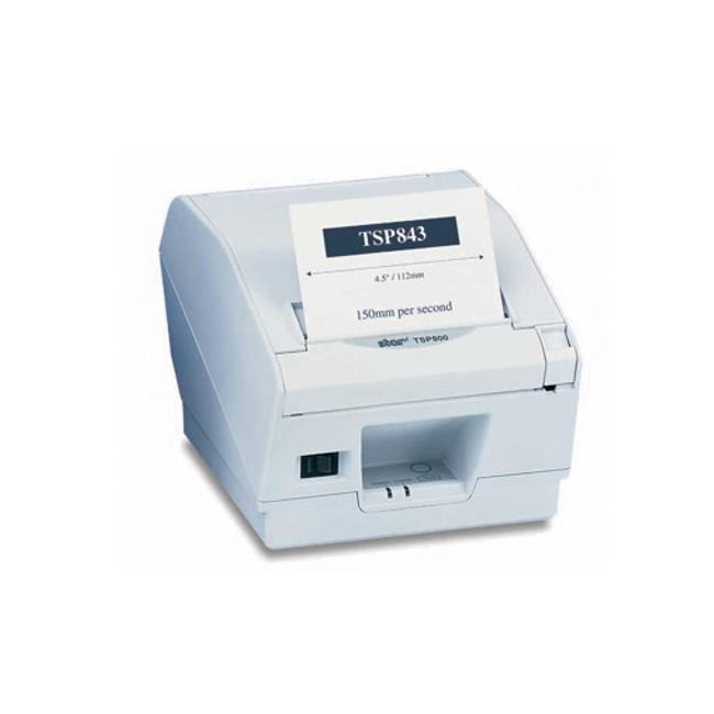 Star Micronics TSP847IIHIA WHITE EU+UK, Wide Format label, ticket receipt printer with cutter and PS60 EU+UK incl. - Airprint version, white - Image 2