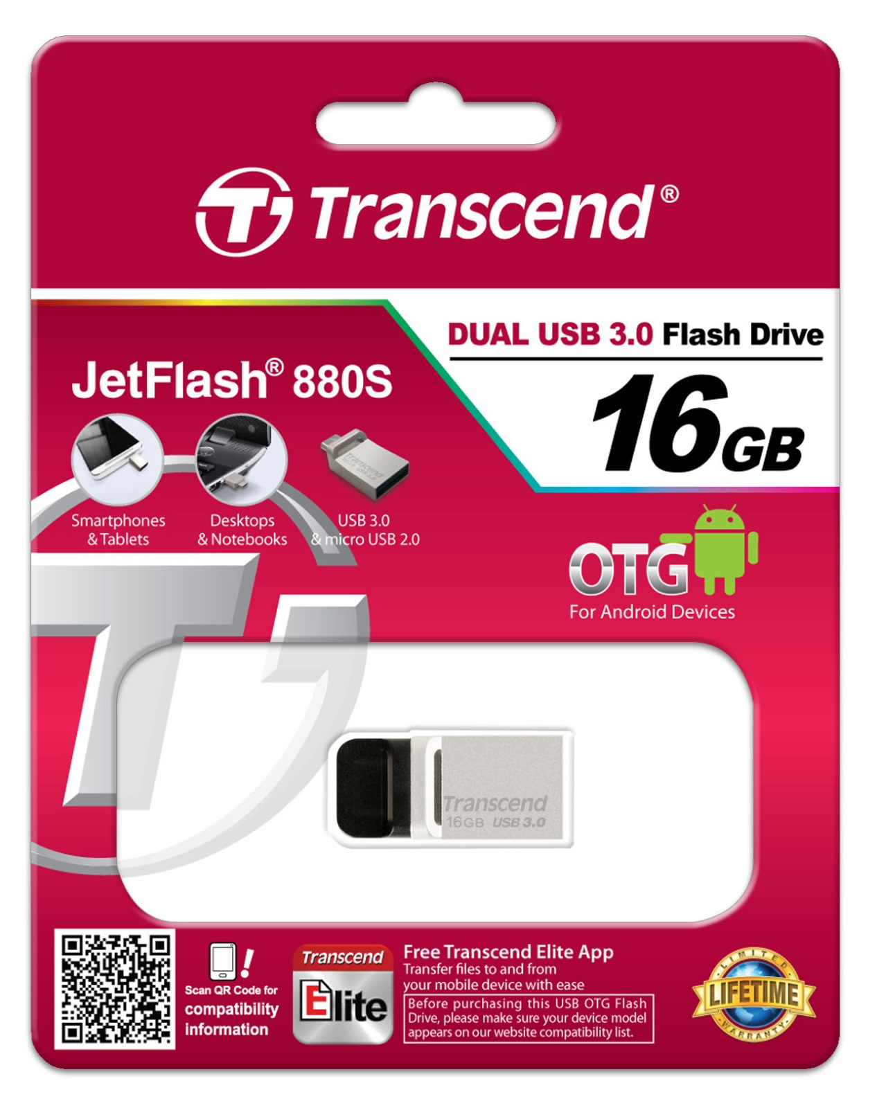 TRANSCEND TS16GJF880S, JETFLASH 880 16GB USB3.0 OTG