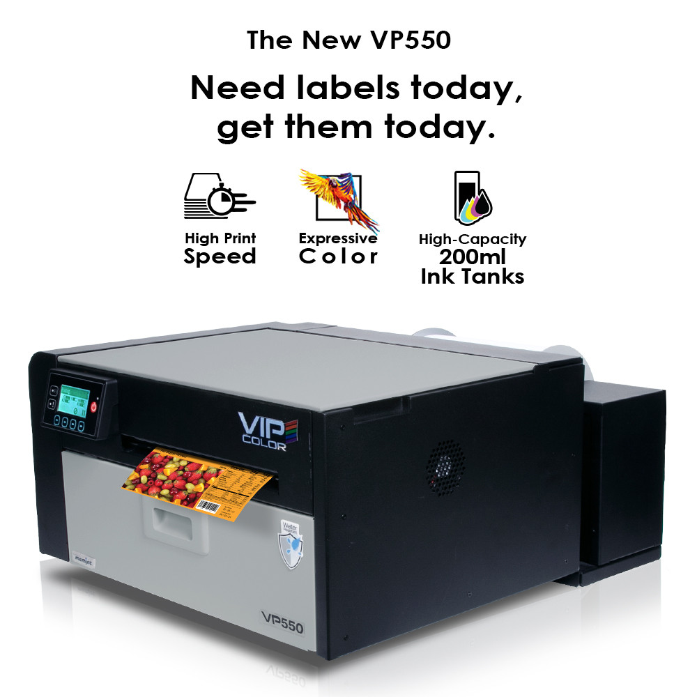 Vip Color VP-550, VP550 printer COMPLETE. Includes VP550 COMPLETE printer with original 200mm OD unwinder, set of ink cartridges CMYKK, and printhead - Image 4