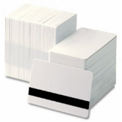 Zebra 104524-105, Zebra White Composite Cards, 30 Mil High Coercivity Magnetic Stripe Without Optical Brightener for Use with YMCUVK, 500 Cards