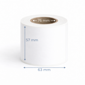 Zebra 3006961-1T - Z-Perform 1000T, 63 mm x 57 mm, Thermal Transfer, Uncoated Paper, Core 76 mm Label