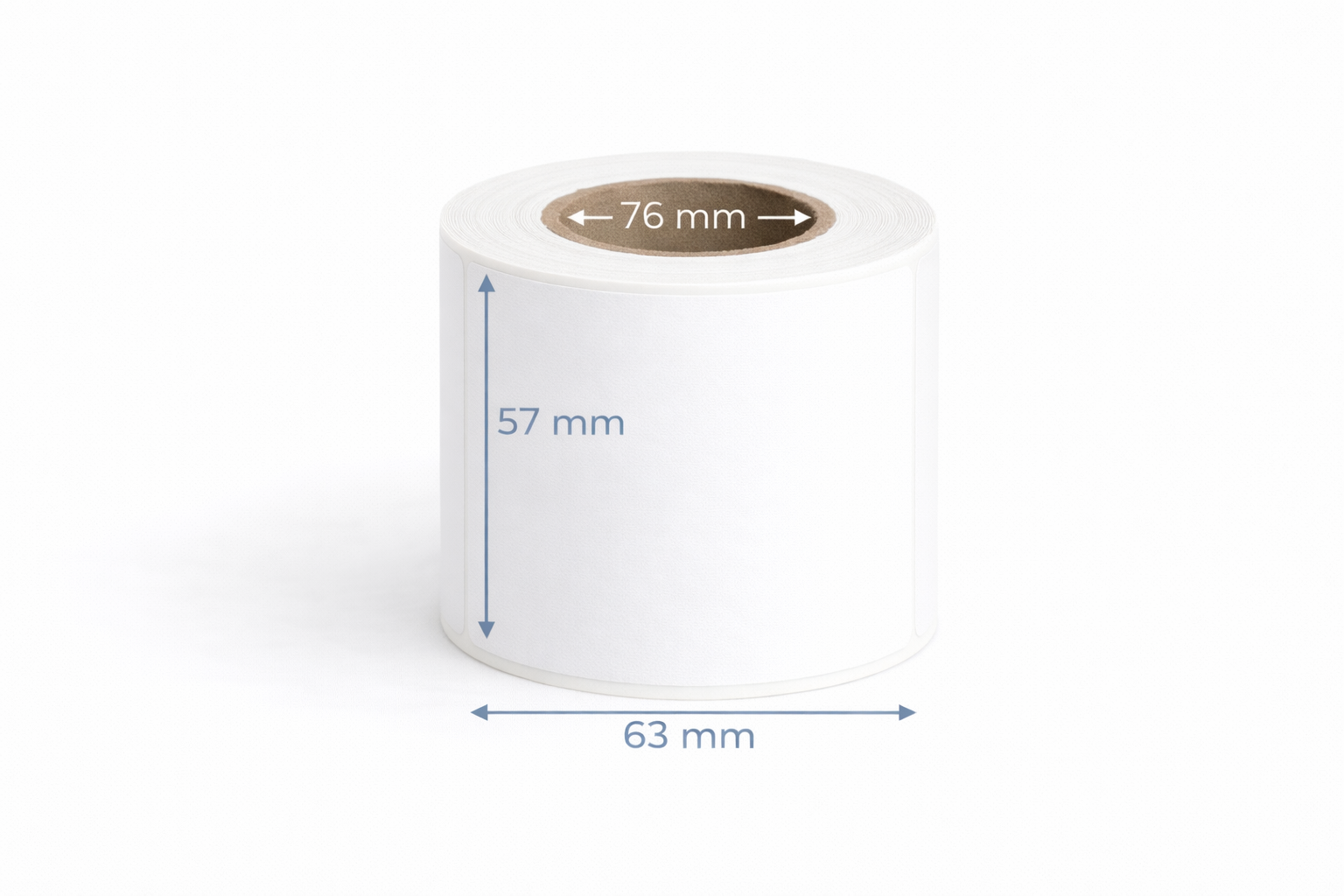 Zebra 3006961-1T - Z-Perform 1000T, 63 mm x 57 mm, Thermal Transfer, Uncoated Paper, Core 76 mm Label