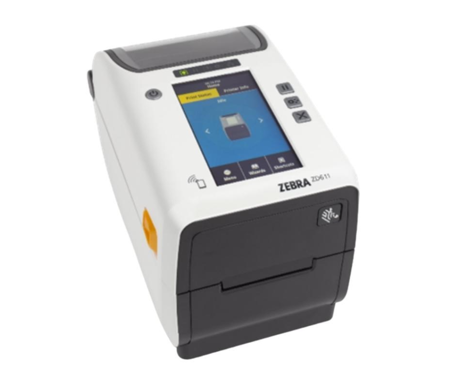 Zebra ZD6AH23-T0EE00EZ - ZD611 Healthcare, Thermal Transfer Printer, 74M Color Touch LCD_ 300 dpi, USB, USB Host, Ethernet, BTLE5, EU and UK Cords, Swiss Font, EZPL