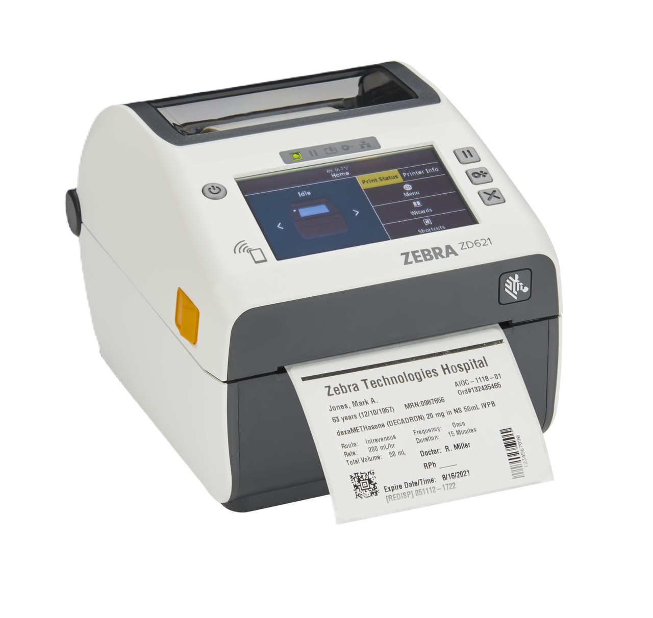 Zebra ZD6AH42-30EF00EZ Thermal Transfer Printer 74/300M ZD621, Healthcare, Color Touch LCD, 203 dpi, USB, USB Host, Ethernet, Serial, BTLE5, EU and UK Cords, Swiss Font, EZPL - Image 3